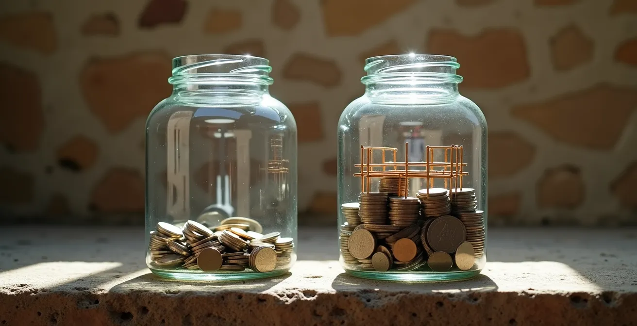 Conservation funding transparency display board at heritage site entrance