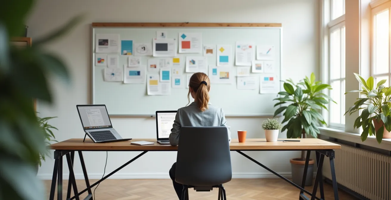 Professional creating a strategic LinkedIn profile on their computer